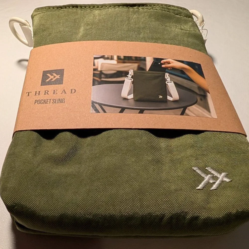 THREAD Pocket Sling Crossbody Bag Compact Nylon EDC Olive